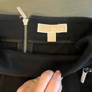 MICHAEL Michael Kors Black Skirt with Silver Zipper Details